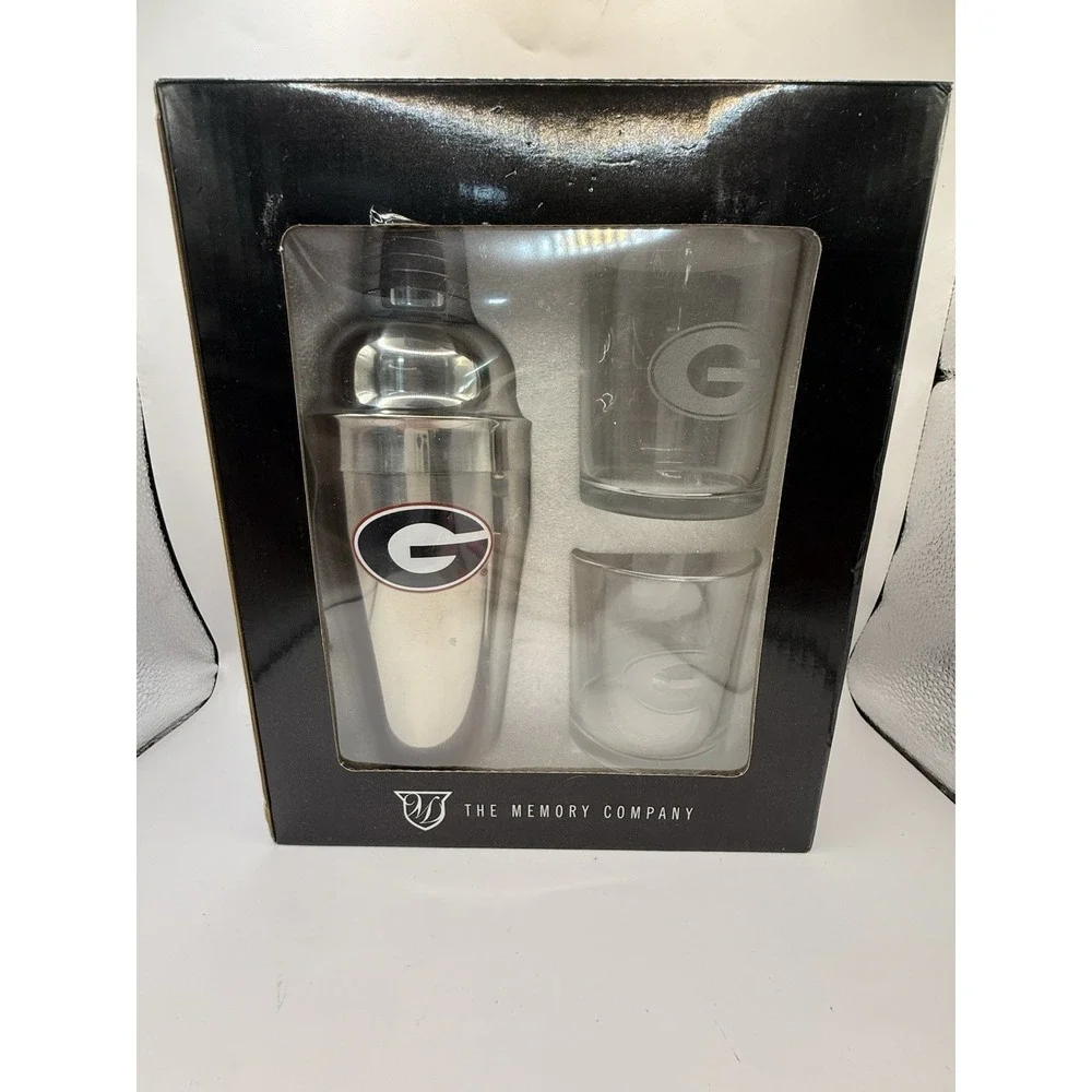 UGA Bulldogs Cocktail Shaker‎ And Glass Set, The Memory Company